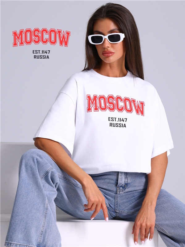 футболка 1ЖДФК4661804 белый / - / Москва / - / - / -